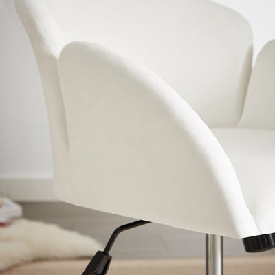 "Elle Velvet Office Chair - White, Base Detail