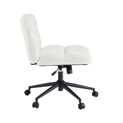 Emma Cross-Legged Office Chair - Beige, Angled View