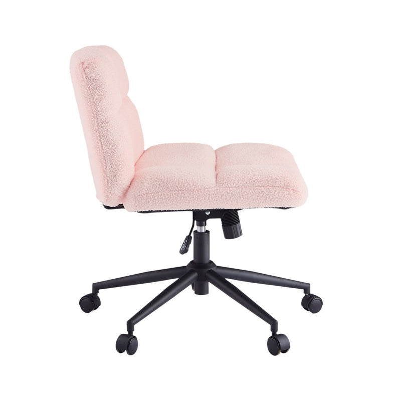 Emma Cross-Legged Office Chair - Pink, Angled View