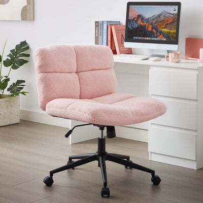 Emma Cross-Legged Office Chair - Pink, Side View