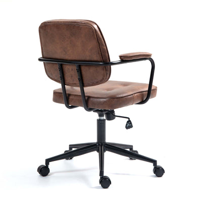 Side view of Harlen Vintage Leather Office Chair in Brown