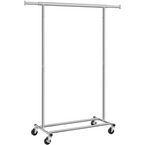 Full view of Heavy Duty Metal Garment Rack in matte black finish