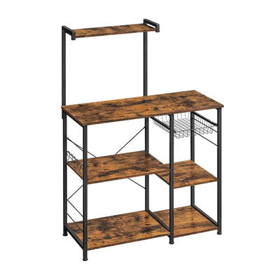 Kitchen Standing Storage Shelf Rack - Rustic Brown