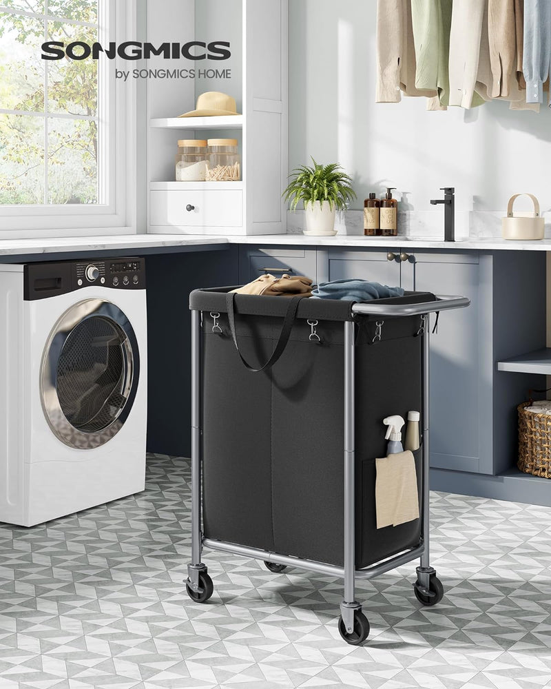 Laundry Sorter with open bins showing separation of lights, darks, and colors