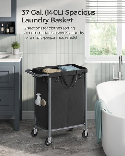 Side view of the Laundry Sorter, highlighting its sleek design and durable frame