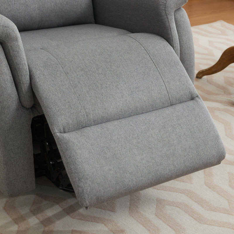 Back view of the Lifting Recliner Lounger Chair in grey, highlighting its sturdy build.
