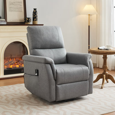 Close-up of the control panel on the Lifting Recliner Lounger Chair in grey.
