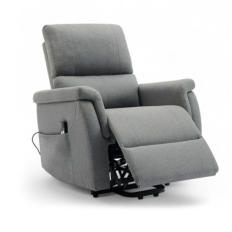 Front view of the Lifting Recliner Lounger Chair in grey, perfect for relaxation.
