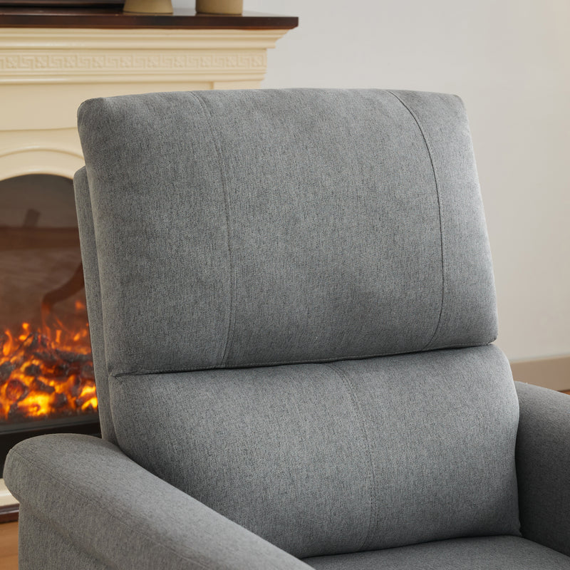 Lifting Recliner Lounger Chair in grey, shown in a fully reclined position for comfort.
