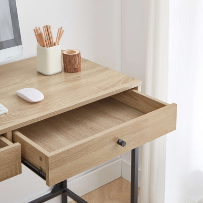 Office Desk With 2 Drawers - Oak