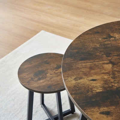 Viera Round Dining Table Set - Rustic Brown