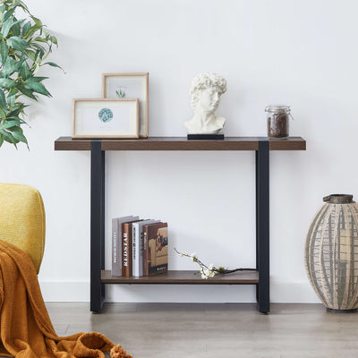 Nova Console Table with Storage Shelf - Dark Oak