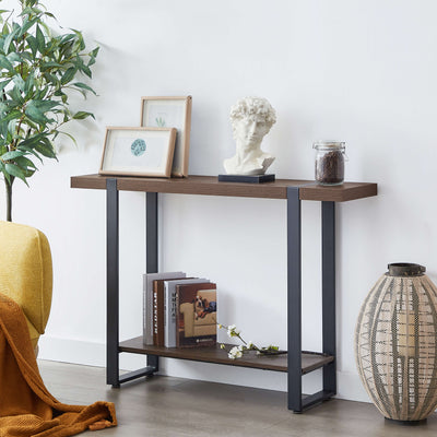 Nova Console Table with Storage Shelf - Dark Oak