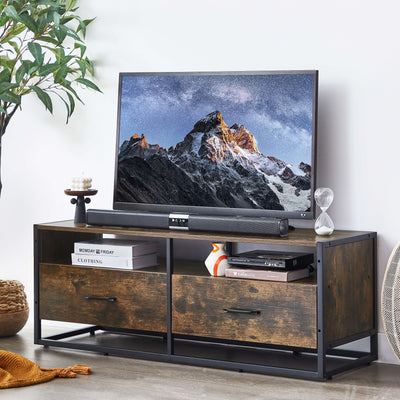 Entertainment TV Stand with Drawers - Rustic Brown