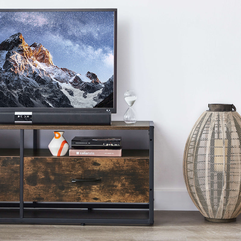 Entertainment TV Stand with Drawers - Rustic Brown