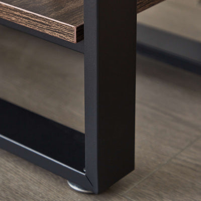 Nova Side Table with Storage Shelf Industrial Style - Dark Oak