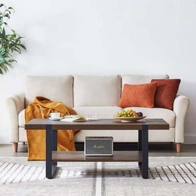 Nova Coffee Table with Storage Shelf - Dark Oak