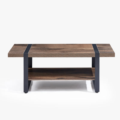 Nova Coffee Table with Storage Shelf - Dark Oak