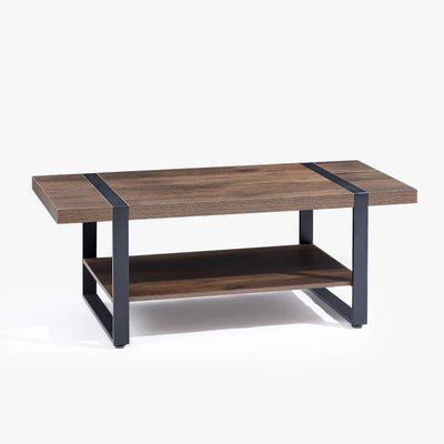 Nova Coffee Table with Storage Shelf - Dark Oak