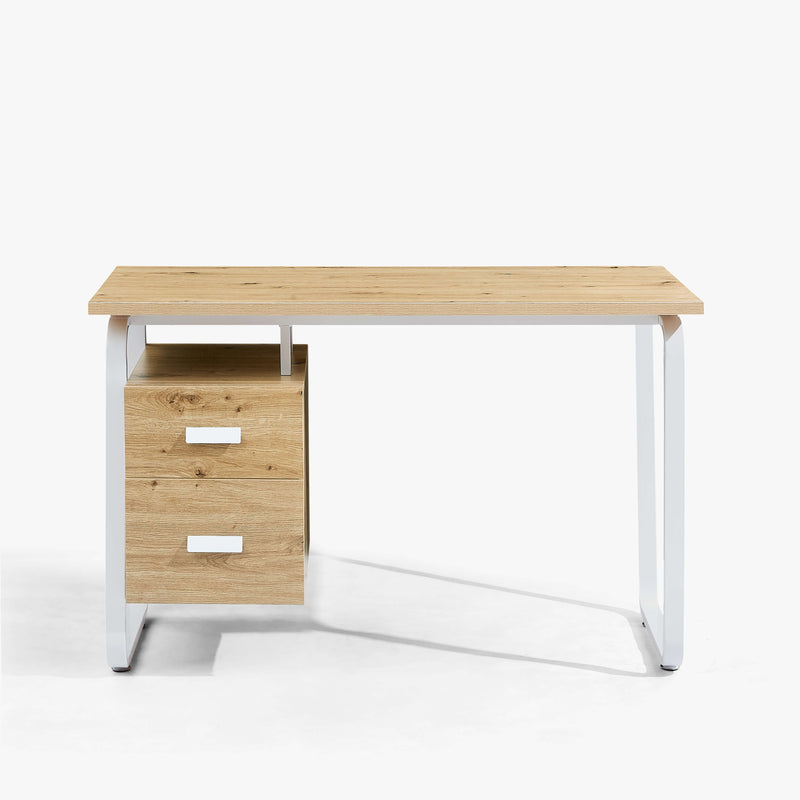 Computer Office Desk With 2 Drawers - Oak