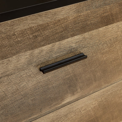 Close-Up of Mario 5 Drawer Storage Chest in Rustic Brown