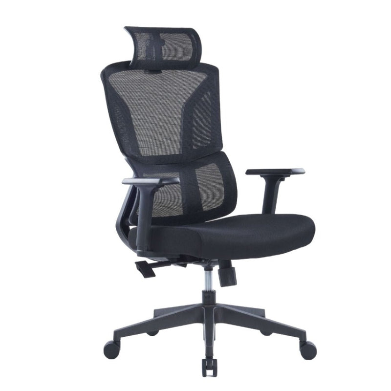 Ergonomic Office Chair With Headrest - Black