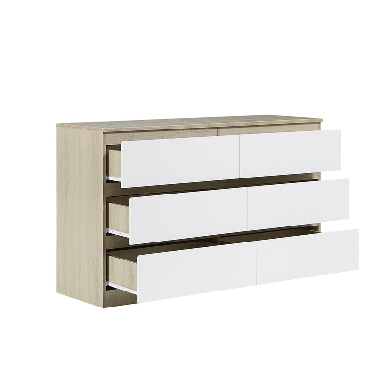 Side view of Nola 6 Drawers Tallboy showing the sleek design