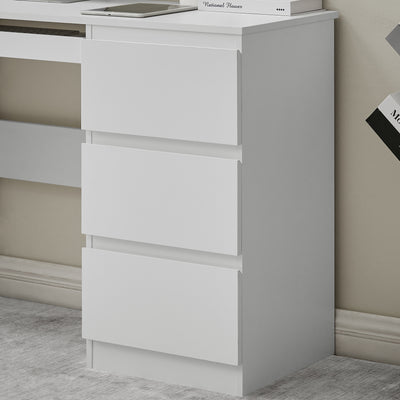 Back view of Nola Office Desk Dressing Table with 6 Drawers in white
