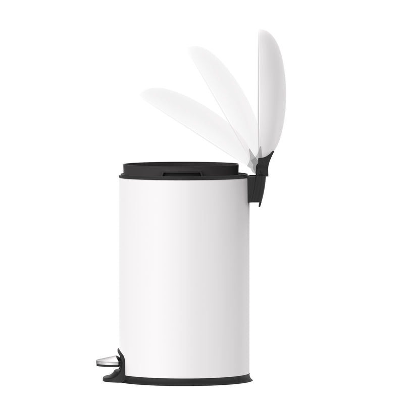 Pedal Rubbish Bin - Matte White in Kitchen Setting