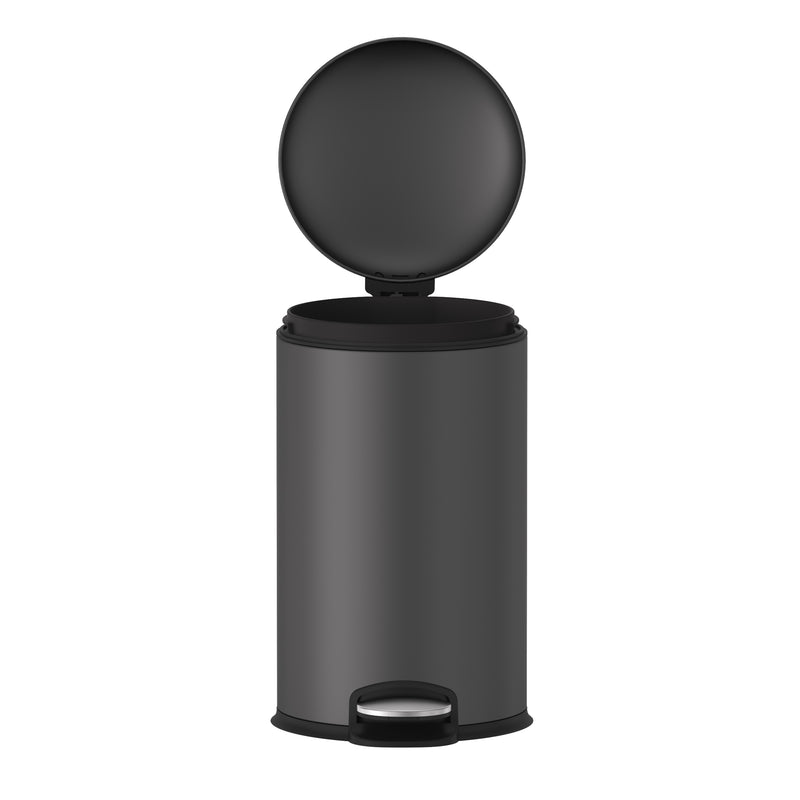 Pedal Rubbish Bin - Titanium Gray, Side View