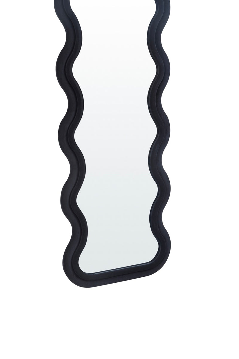 Back view of the Sierra Wavy Full Length Dressing Mirror in black color.