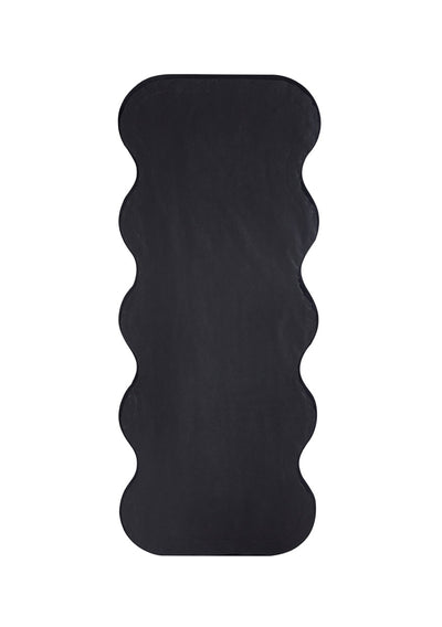 Detailed close-up of the Sierra Wavy Full Length Dressing Mirror in black color.