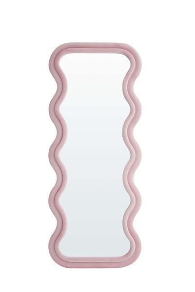 Front view of the Sierra Wavy Full Length Dressing Mirror in pink color