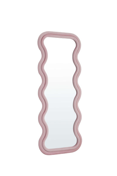 Side view of the Sierra Wavy Full Length Dressing Mirror showcasing its wavy design.