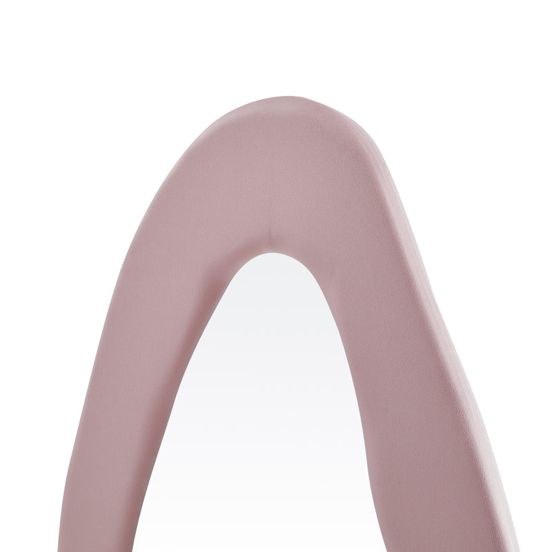 Angled view of the Solea Asymmetrical Full Length Dressing Mirror highlighting its unique shape
