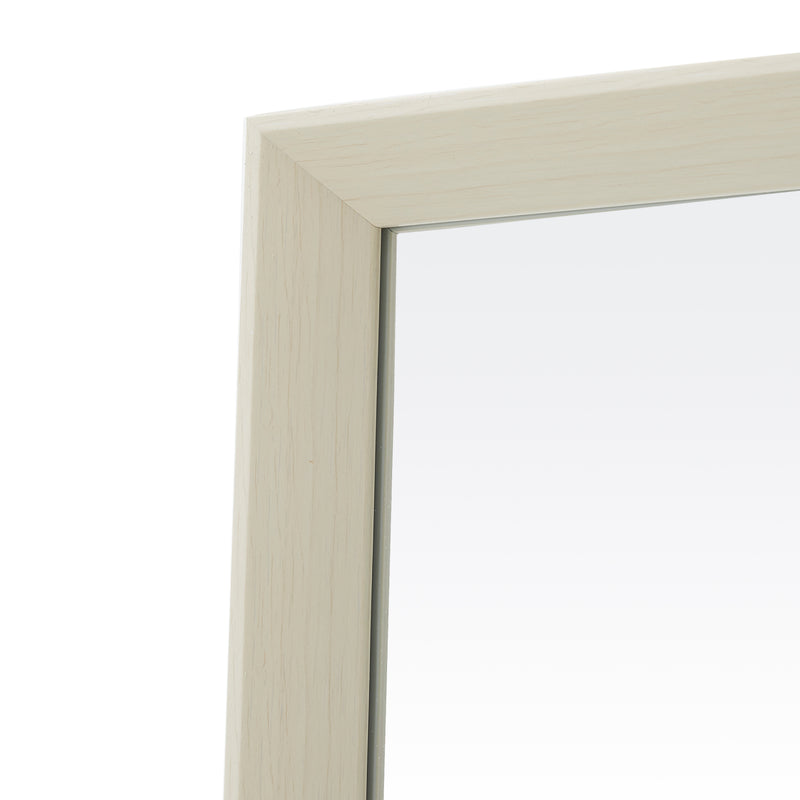 Angled view of the Sorelle Rectangular Full Length Dressing Mirror highlighting its minimalist rectangular design
