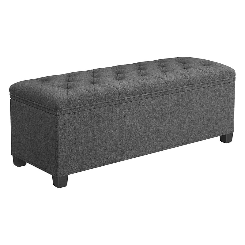 Main view of the 2 in 1 Storage Ottoman Bench Seat in grey, featuring a sleek, modern design.