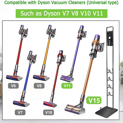 Heavy-duty black iron stand for Dyson vacuum cleaners – Stable and compact design