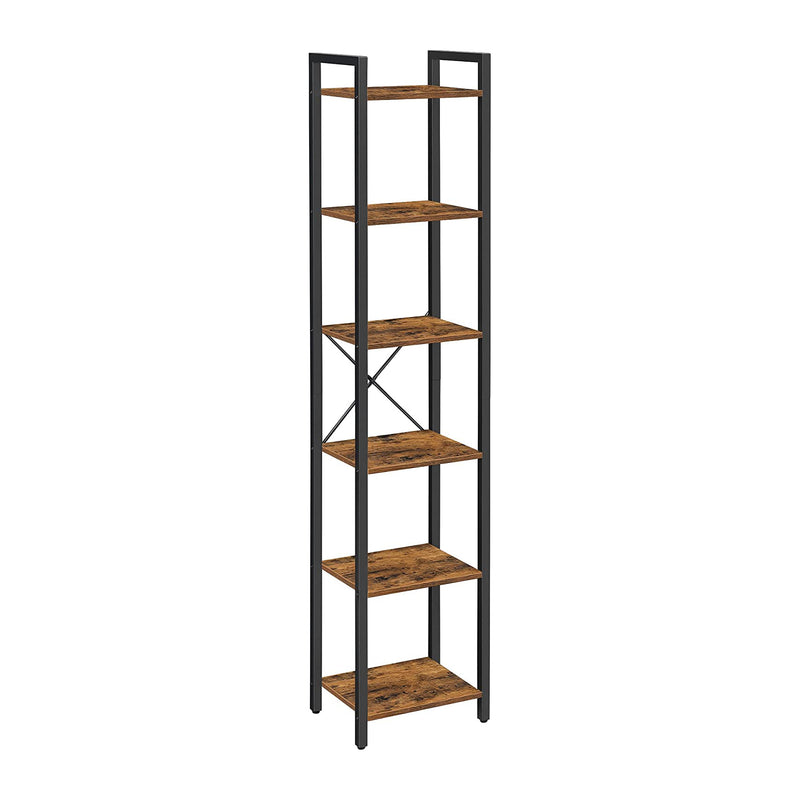 6 Tier Bookshelf Bookcase - Brown