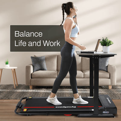 Walking Pad 2-in-1 Under Desk Treadmill in folded position