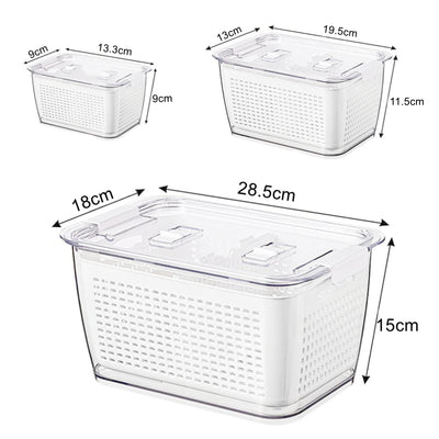 Stackable Refrigerator Organiser Bins (Set of 3)