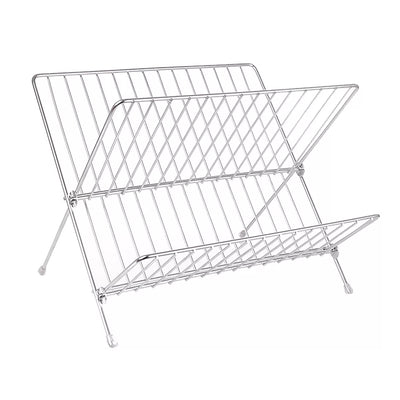 Two Tier Folding Dish Drainer Drying Rack