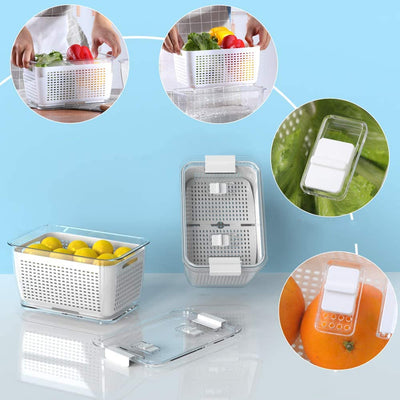 Stackable Refrigerator Organiser Bins (Set of 3)