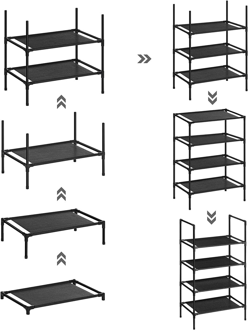 Shoe Storage 4-Tier Organisers with Metal Frame (Set of 2)