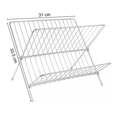 Two Tier Folding Dish Drainer Drying Rack