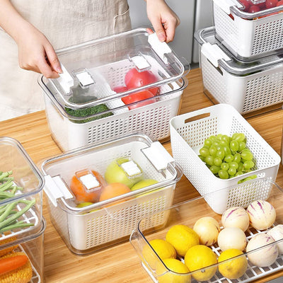 Stackable Refrigerator Organiser Bins (Set of 3)