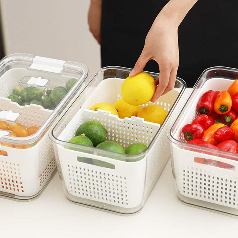 Stackable Refrigerator Organiser Bins (Set of 3)