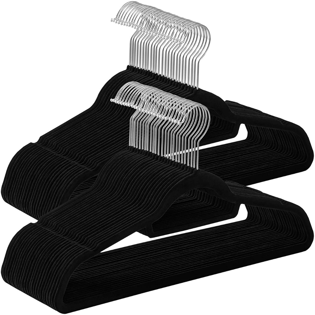 Velvet Coat Hangers Black (Set of 50) – Space General