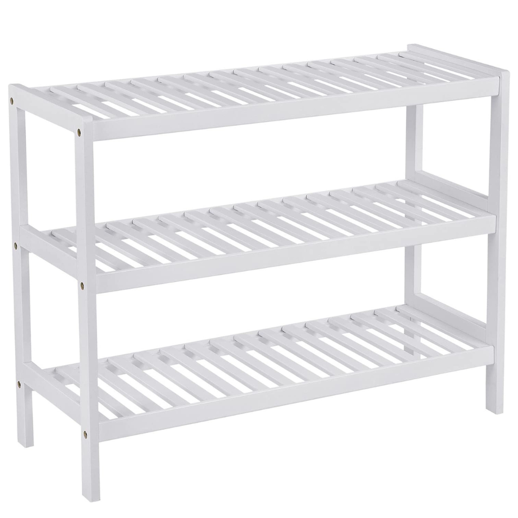 3-Tier Bamboo Shoe Rack - White – Space General